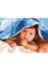 Malowanie po numerach - Dziecko pod kocykiem