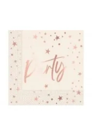 Serwetki papierowe Rose Gold Party 33x33cm 20 szt