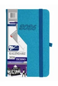 Kalendarz 2026 A6 tygodniowy Techno turkusowy