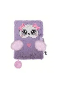 Pamiętnik z kłódką A5 3D włochacz Violet owl