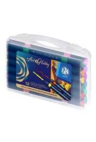 Markery akrylowe dwustronne trókątne ASTRA Art&Hobby - 12 szt. walizka