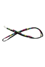Smycz regulowana dla psa, kolorowe łapki, taśma polipropylenowa, 16mm/220cm