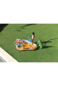 Basen dmuchany dla dzieci wodny plac zabaw 201x157x69 cm zjeżdżalnia fontanna dinozaur 56139