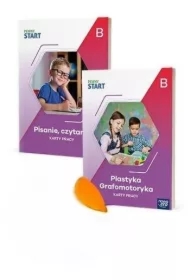 Pewny start. Poziom B. Zestaw Karty pracy. Czytanie, pisanie. Plastyka, grafomotoryka