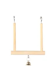 Huśtawka, dla ptaków, drewniana, z dzwonkiem 12, 5 x 15 x 13, 5 cm