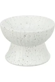Miska podwyższona, dla kota, ceramika, biała, 13 cm