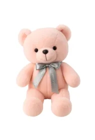 Miś pluszowy z kokardką różowy Happy Every Day