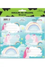 Naklejki na zeszyty - Jednorożec (12 szt)