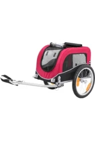 Przyczepka rowerowa, czerwono-czarna, S: 53 x 60 x 60/117 cm