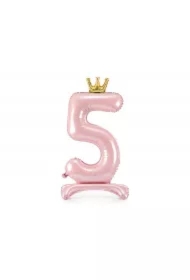 Stojący balon foliowy 5 jasny róż