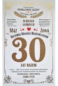 Karnet 30 rocznica ślubu (perłowa)