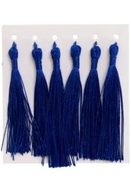 Frędzelki chwosty ozdobne niebieskie 8cm 6 szt