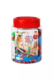  Klocki konstrukcyjne w pudełku, Zestaw małego konstruktora, 128 el., 18 m+