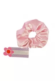 Gumka scrunchie do włosów led różowa