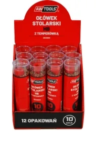 Ołówek stolarski hb czerwony do drewna 10 sztuk