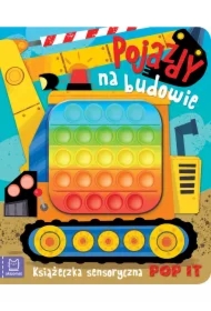 Pojazdy na budowie. Książeczka sensoryczna. Pop It