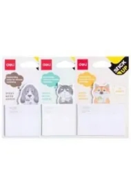 Notes samoprzylepny lisek/kotek/piesek 25K DELI