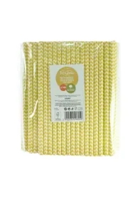 Słomki papierowe shake 8mm żółte