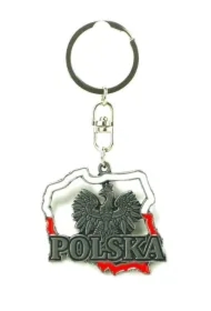 Brelok metalowy kontur Polski wersja 2 6cm