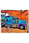 Zdjęcia - Rysowanie Malowanie po numerach 40x50cm Niebieska ciężarówka w garażu 1008714