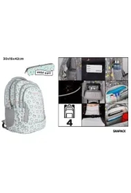 Plecak czterokomorowy 30x16x42cm + piórnik