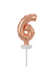 Balon foliowy mini cyfra 6 różowe złoto