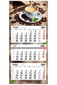 Kalendarz 2026 trójdzielny Kawa