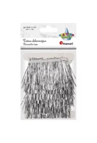 Taśma z frędzlami plastikowymi srebrna