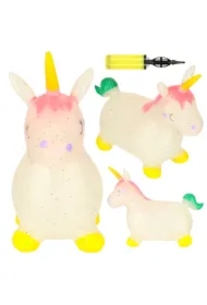 Skoczek dla dzieci do skakania z pompką gumowy jednorożec