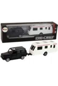 Jeep z przyczepą czarny