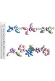Kryształki samoprzylepne na pasku Kwiaty 2 szt