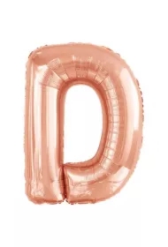 Balon foliowy litera D różowe złoto