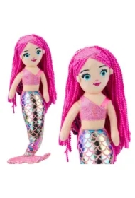 Syrenka pluszowa ogon z cekinami różowa 48cm