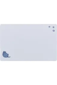 Podkładka pod miski, dla kota, szara, 44 x 28 cm, z nadrukiem kota i łapami