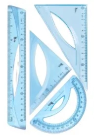 Zestaw geometryczny niebieski linijka 20cm