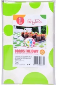 Obrus folia w grochy limonkowy