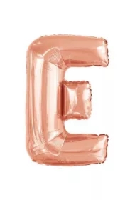 Balon foliowy litera E różowe złoto