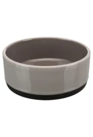 Miska ceramiczna z gumową podstawą, o 16 cm, szara