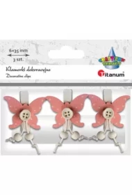Ozdoba drewniana Klamerki motyle