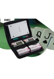 Komplet 2 talii kart w etui z notesem i ołówkiem