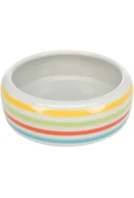 Miska ceramiczna dla królika, zielone paski/śr.16 cm