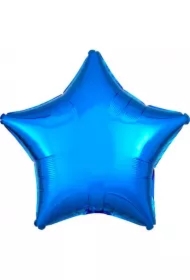 Balon foliowy metalik niebieski gwiazda