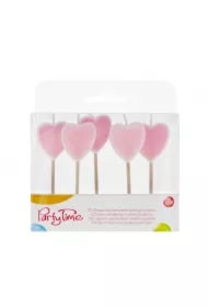 Świeczki pikery Serca brokatowe