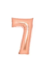 Balon foliowy cyfra 7 różowe złoto 45x66cm