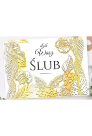 Karnet A5 Ślub Złote liście