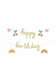 Baner papierowy Happy Birthday 100x18cm