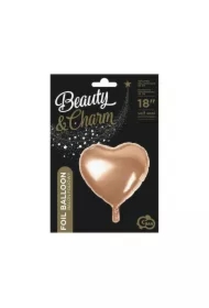 Balon foliowy Serce różowo-złoty