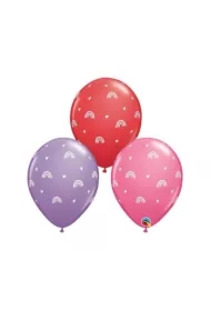 Balon z nadrukiem Boho Rainbows&Hearts 28 cm