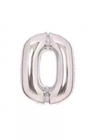 Balon foliowy cyfra 0 srebrna
