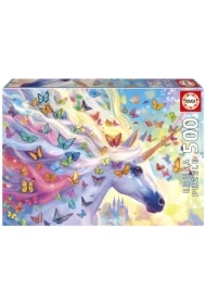 Puzzle 500 el. Jednorożec i kolorowe motyle